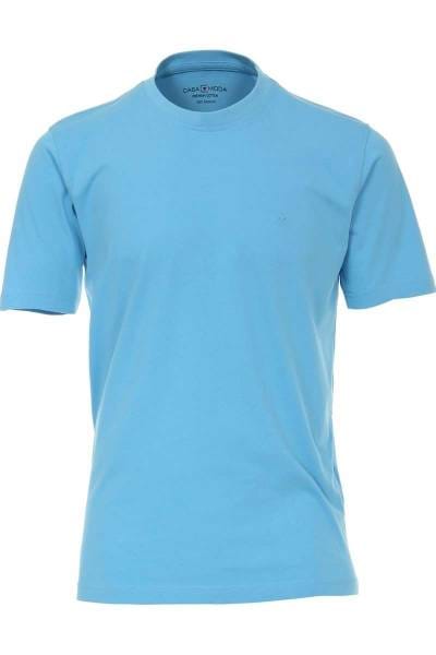 Casa Moda T-Shirt Rundhals blau, einfarbig