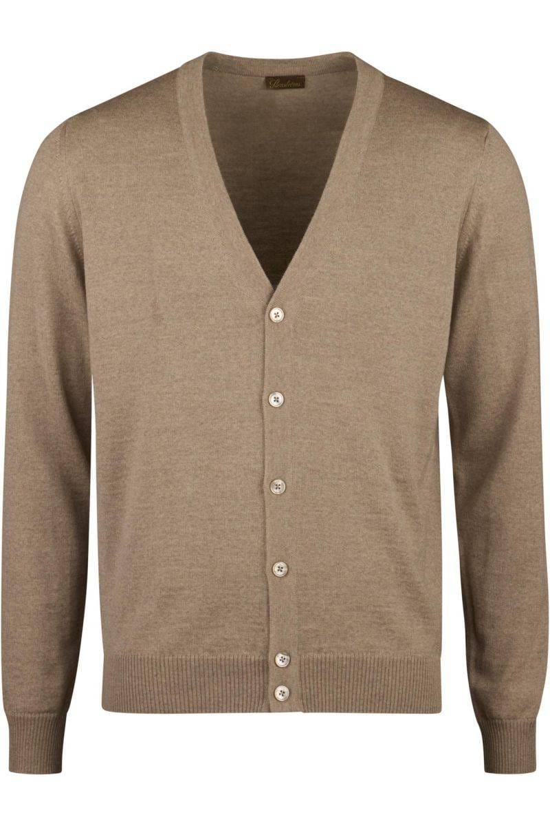 Knopfleiste Cardigan Cardigan Herren Baumwolle Schwarz Strickjacke