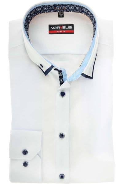 Marvelis Body Fit Hemd weiss, Einfarbig