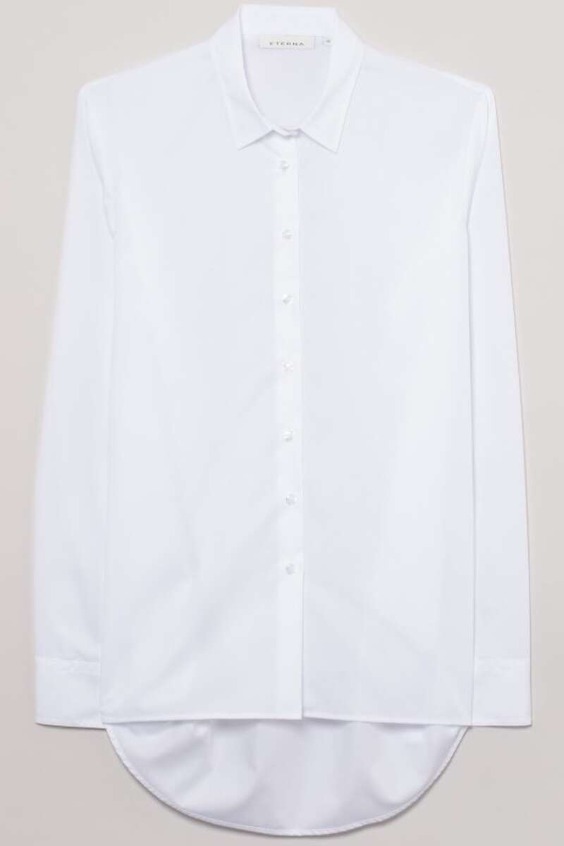 ETERNA Slim Fit Bluse weiss, Einfarbig 42