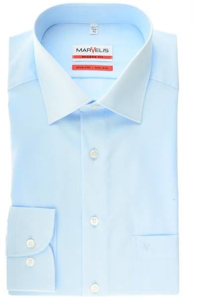 Marvelis Hemd - Modern Fit - bleu, Einfarbig