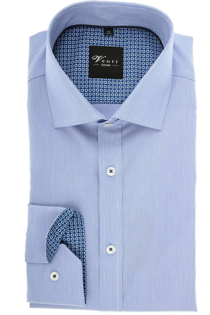 Venti Modern Fit Hemd marine/weiss, Feinstreifen
