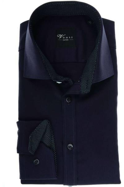 Venti Slim Fit Hemd violett/schwarz, Strukturiert