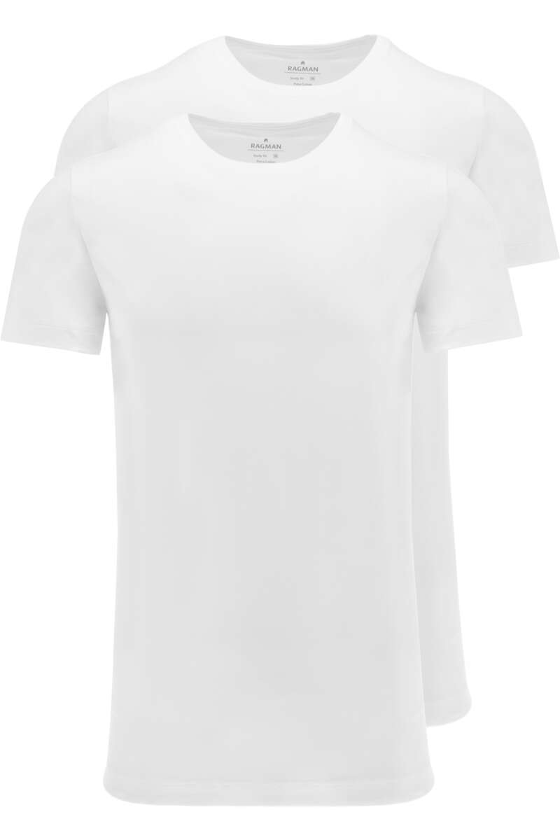 Ragman T-Shirt Uomo Scollo A V – Bianca, Cotone, Manica Corta, Taglia 50