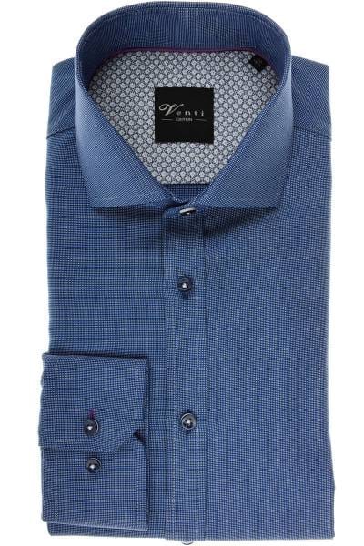 Venti Slim Fit Hemd blau/weiss, Strukturiert