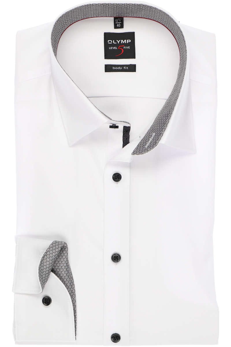 Olymp Level Five Body Fit Hemd weiss, Einfarbig 41 - L Olymp Level Five Body Fit Hemd weiss, Einfarbig 41 - L