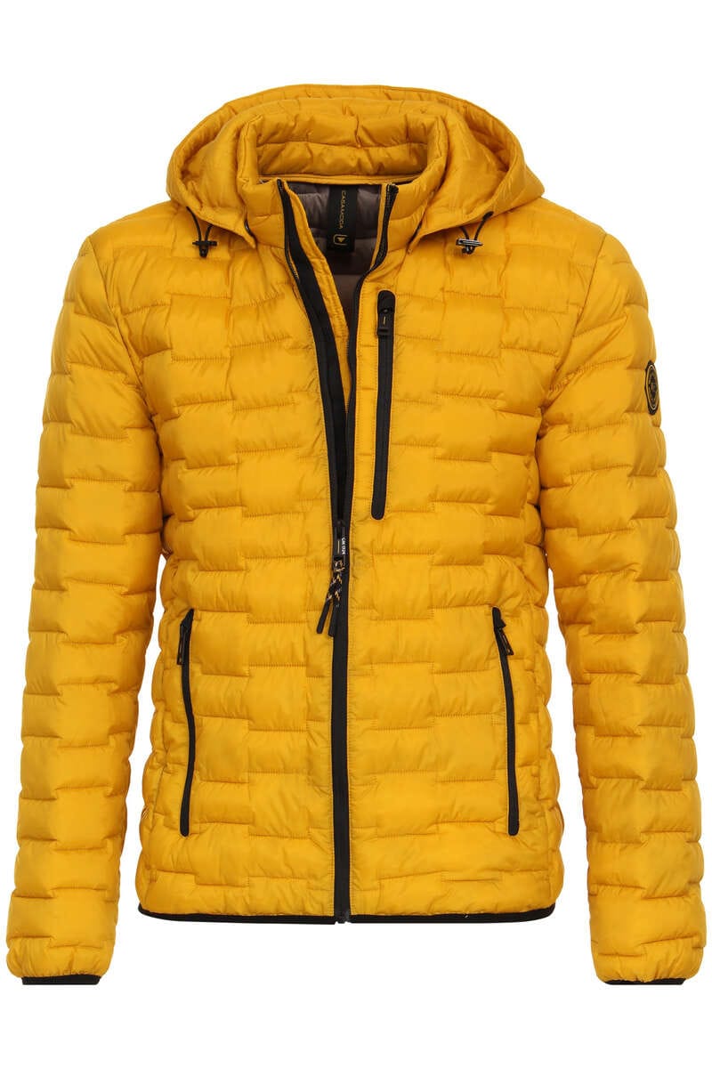 Casa Moda Regular Fit Jacke Kapuze gelb, Einfarbig