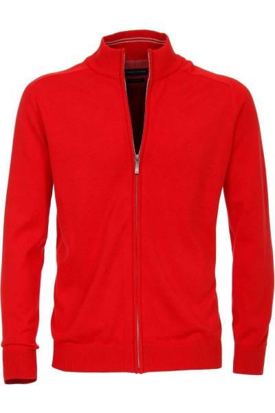Casa Moda Cardigan Zipper rot, einfarbig