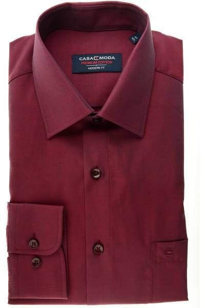 Casa Moda Hemd - Modern Fit - bordeaux , Einfarbig