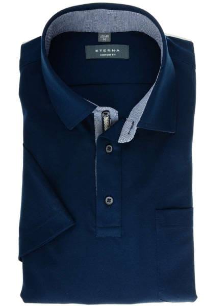 ETERNA Comfort Fit Hemd marine, Einfarbig