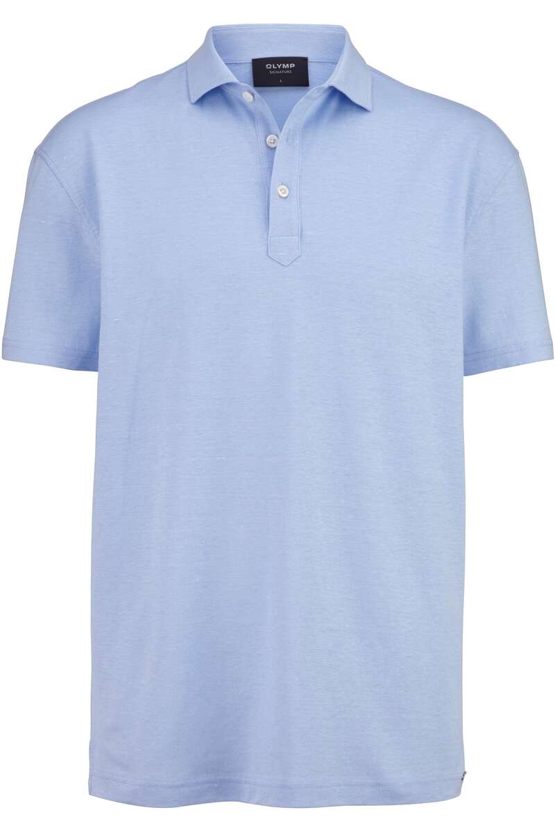 OLYMP SIGNATURE Tailored Fit polo shirt bleu, melange