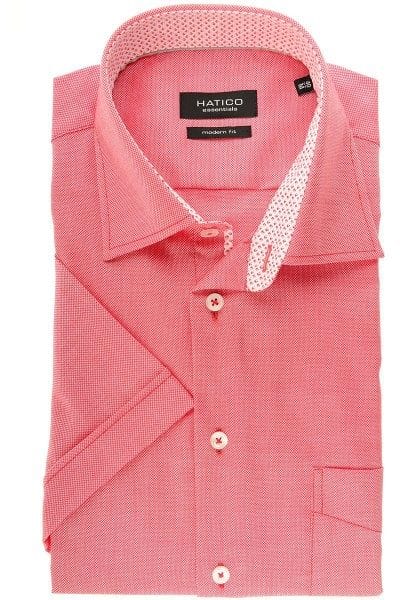 Hatico Hemd - Modern Fit - hellrot, Einfarbig