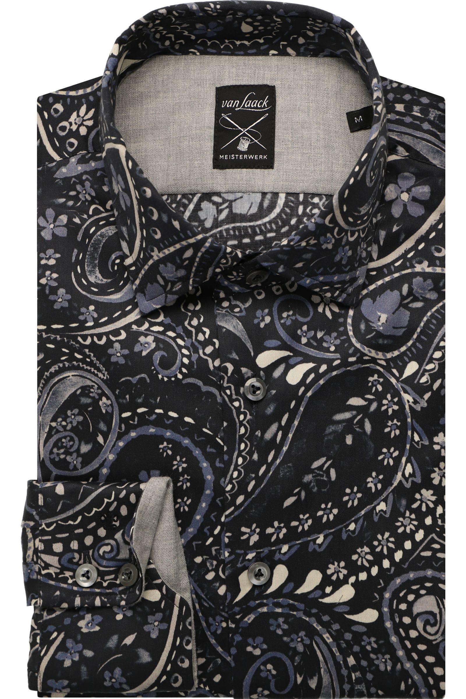 van Laack Tailor Fit Hemd blau, Bedruckt M