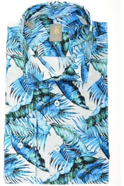 Jacques Britt Slim Fit Hemd grün/blau/weiss, Blumen
