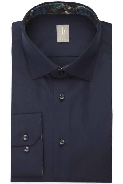 Jacques Britt Slim Fit Hemd nachtblau, Einfarbig