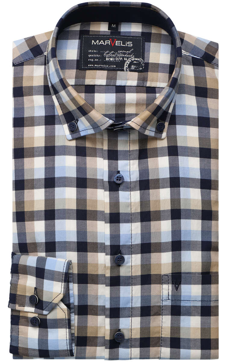Hochwertiges Marvelis Casual Modern Fit Hemd in der Farbe braun ...