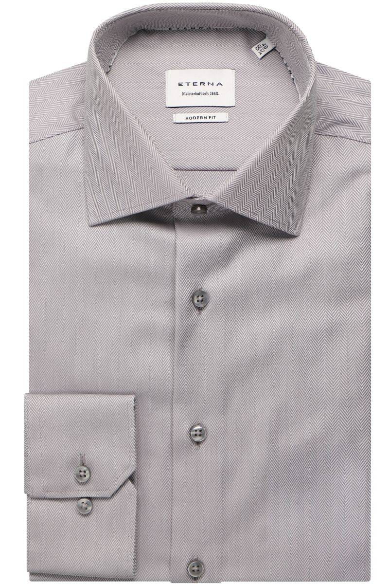 Eterna Modern Fit shirt steel grey, Textured | Hemden.de