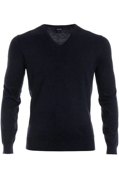 Olymp Strick - V-Ausschnitt Pullover - Seide/Kaschmir - graphit