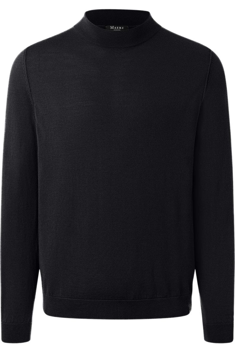 MAERZ Modern Fit Pullover schwarz, Einfarbig 56