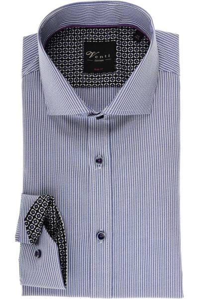 Venti Body Fit Hemd blau/weiss, Gestreift