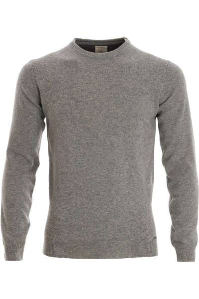 OLYMP Level Five Body Fit Strickpullover Rundhals grau, einfarbig