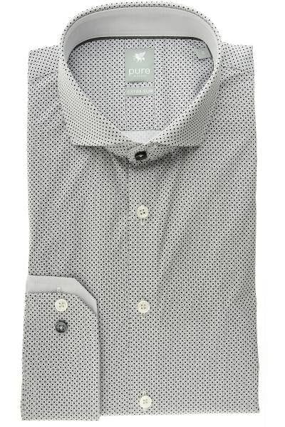 Pure Hemd - Extra Slim - grau/schwarz, Gemustert
