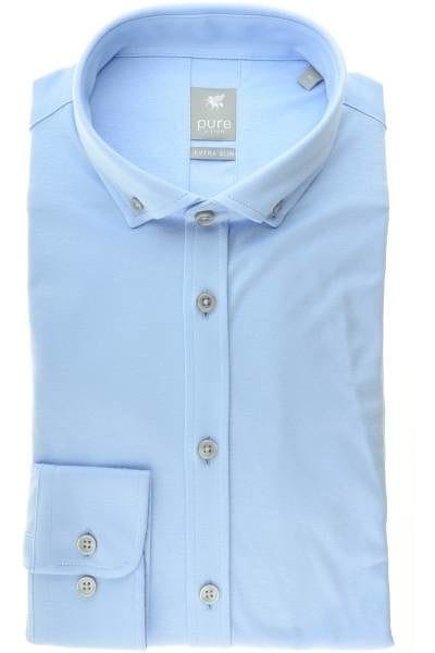 Pure Hemd - Extra Slim - hellblau, Einfarbig