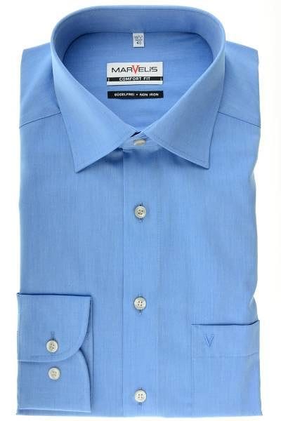Marvelis Hemd - Comfort Fit - blau, Einfarbig