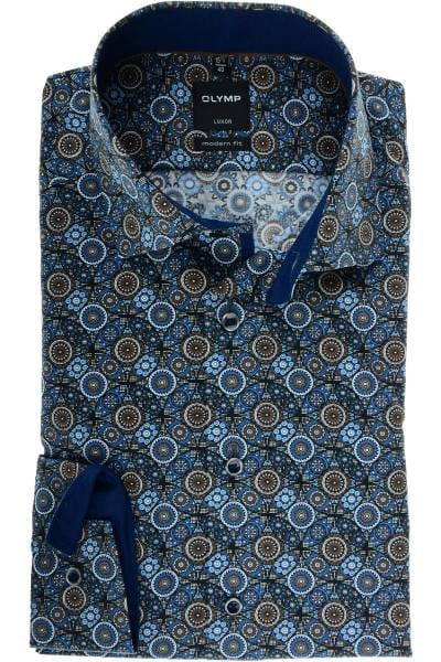 Olymp Luxor Modern Fit Hemd braun/blau, Paisley