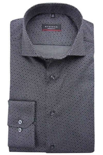 ETERNA Modern Fit Hemd jeansblau, Gemustert