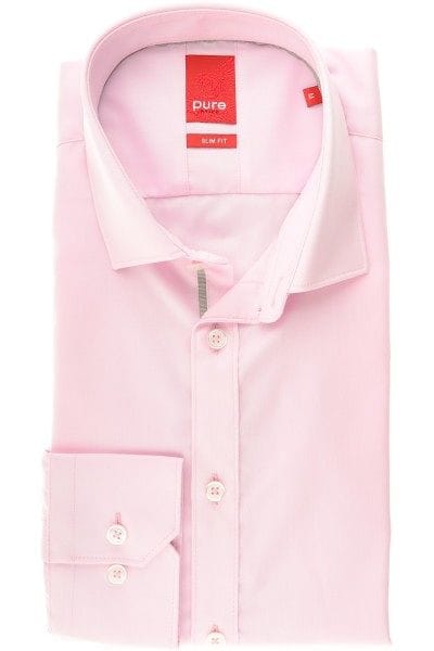 Pure Hemd - Slim Fit - rosa, Einfarbig