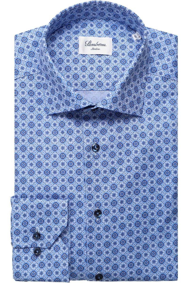 Stenströms Slimline Hemd dunkelblau/blau, Gemustert 41 - L Stenströms Slimline Hemd dunkelblau/blau, Gemustert 41 - L