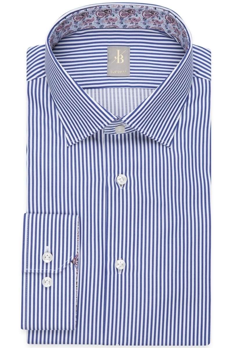 Jacques Britt Custom Fit Hemd dunkelblau/weiss, Gestreift 40 - M Jacques Britt Custom Fit Hemd dunkelblau/weiss, Gestreift 40 - M