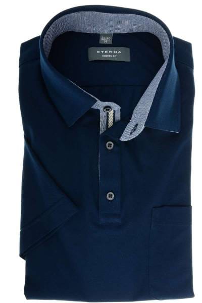 ETERNA Modern Fit Hemd marine, Einfarbig
