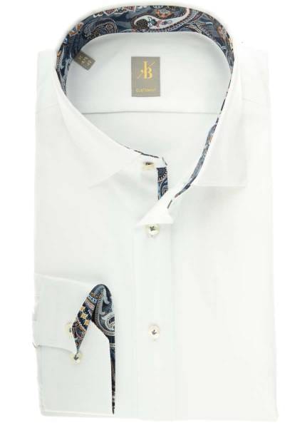 Jacques Britt Custom Fit Hemd weiss, Einfarbig