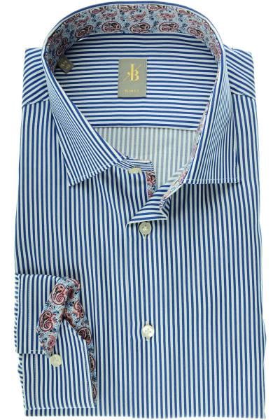 Jacques Britt Slim Fit Hemd dunkelblau/weiss, Gestreift