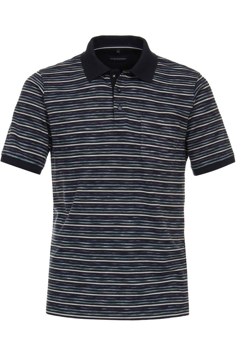 Casa Moda Regular Fit polo shirt blue, Patterned