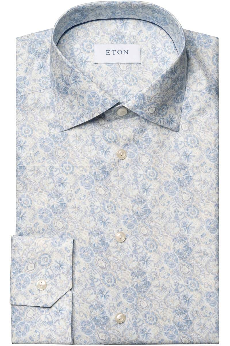 Eton Contemporary Fit shirt bright blue, Patterned | Businesshemden.com