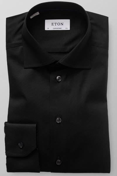 Eton Hemd - Contemporary Fit - schwarz, Einfarbig