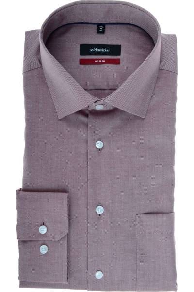 Seidensticker Modern Fit Hemd bordeaux/weiss, Strukturiert