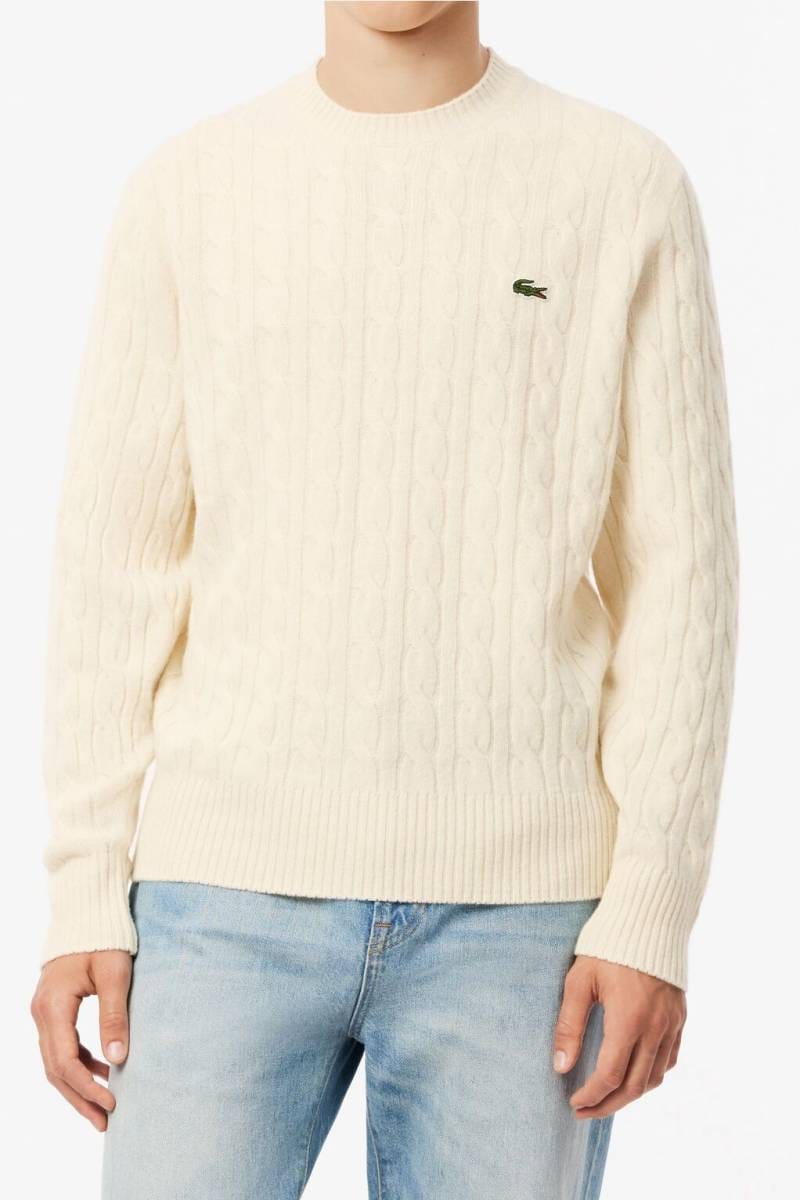Lacoste Regular Fit Pull-over Col polo blanc, Structuré