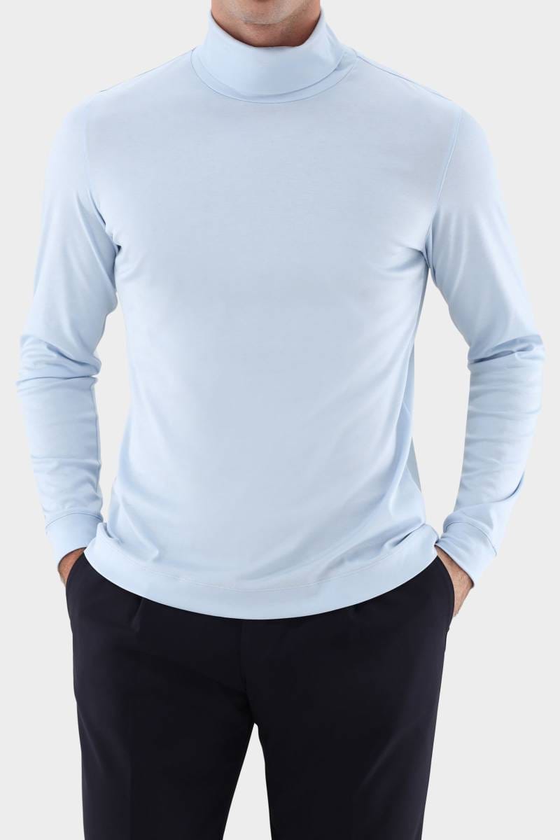 van Laack Slim Fit Herren Turtleneck shirt Rollkragen blue