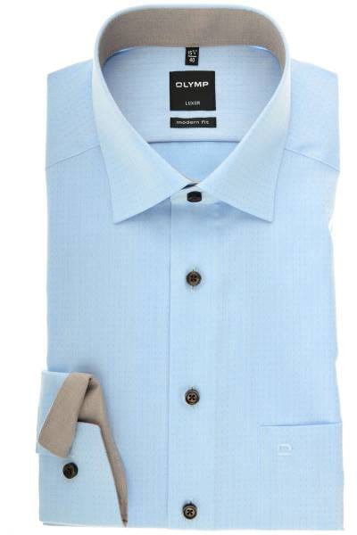 OLYMP Luxor Modern Fit Hemd bleu/blau, Gepunktet