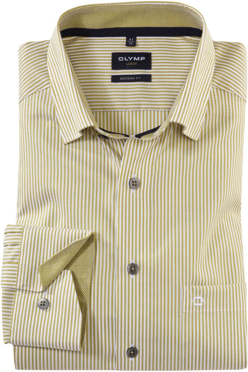 Hochwertiges OLYMP Luxor Modern Fit Hemd in der Farbe limone/weiss ...