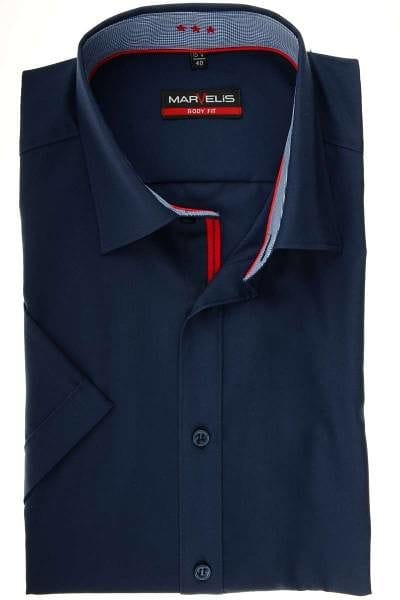 Marvelis Body Fit Hemd marine, Einfarbig