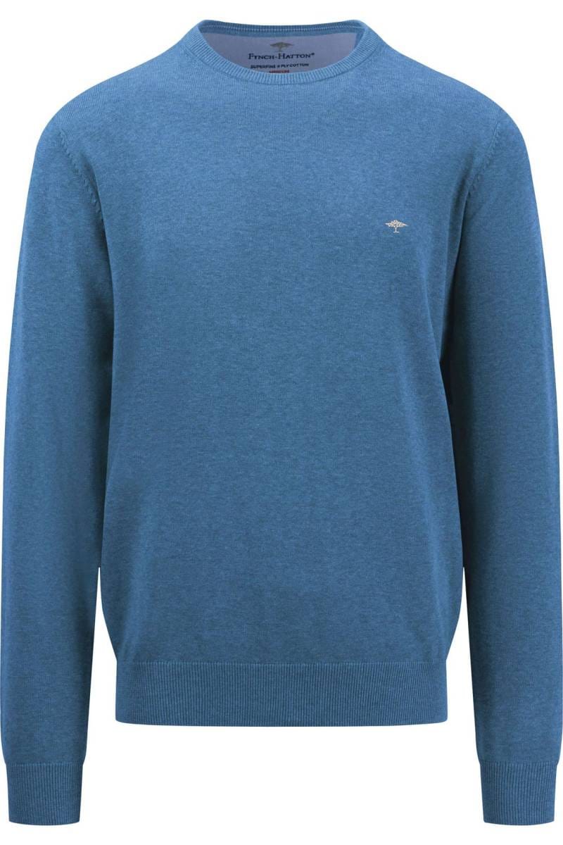 Fynch-Hatton Casual Fit pullover round neck Azure, One Colour - Main Image