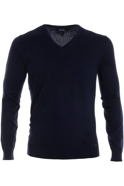 Olymp Strick - V-Ausschnitt Pullover - Seide/Kaschmir - marine