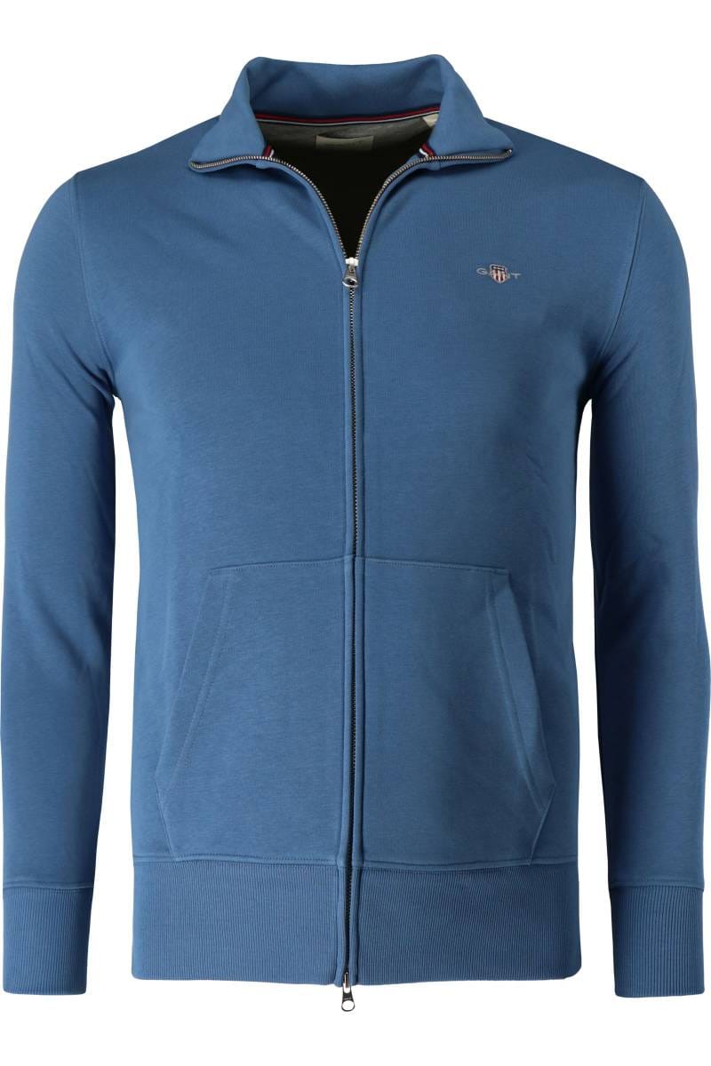 GANT Shield Regular Fit Sweatjacke Vintage Blue, Einfarbig