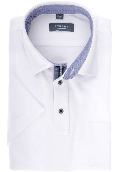 Eterna Comfort Fit Poloshirt weiß, Einfarbig