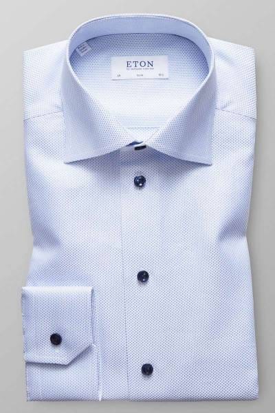 ETON Slim Fit Hemd hellblau, Strukturiert
